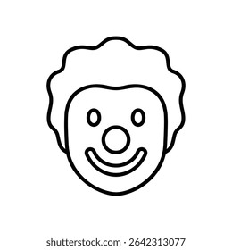 Clown face icon with happy expression