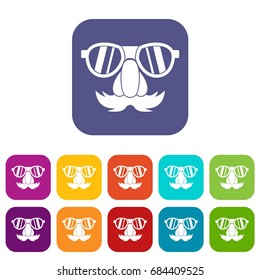 Clown face icons set