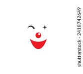 clown face illustration vector icon design template