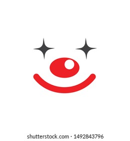 clown face illustration vector icon design template