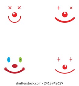 clown face illustration vector icon design template