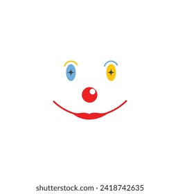 clown face illustration vector icon design template