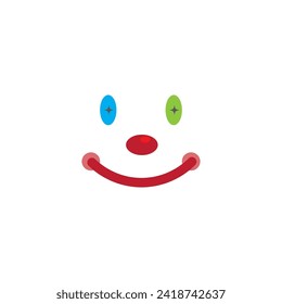 clown face illustration vector icon design template
