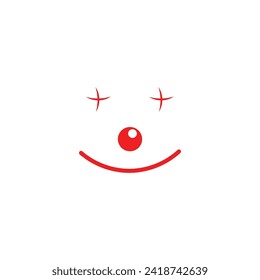 clown face illustration vector icon design template