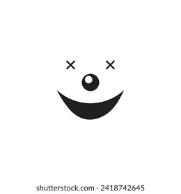 clown face illustration vector icon design template