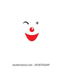 plantilla de diseño de iconos vectoriales de ilustración de cara de payaso