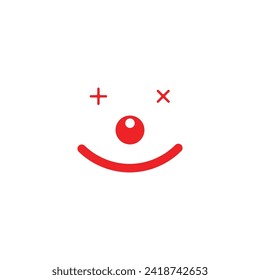 clown face illustration vector icon design template