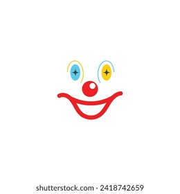 clown face illustration vector icon design template