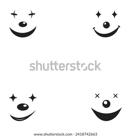 clown face illustration vector icon design template