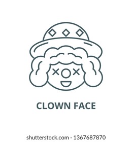 Clown face line icon, vector. Clown face outline sign, concept symbol, flat illustration