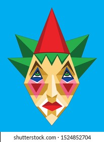 Clown Face Made From Triangles