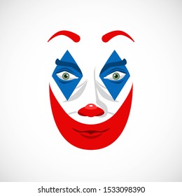 Clown face on a white background