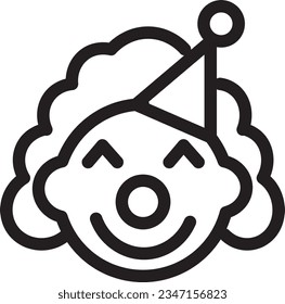 Clown Face Party Outline Icon