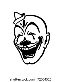 Clown Face Retro Ad Art Illustration Stock Vector (Royalty Free) 72034525