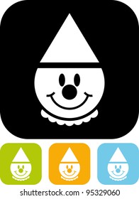 Clown face - Simple vector icon isolated on white