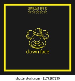clown face sketch vector icon