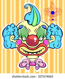 Clown. Clown face. Smiling clown with a red nose.