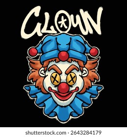 Clown Face for streetwear illustration