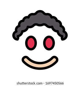 clown face vector flat color icon 