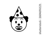 Clown Face Vector icon stock illustration