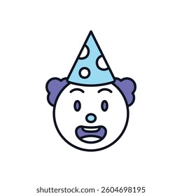 Clown Face Vector icon stock illustration