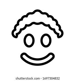 clown face vector thin line icon 