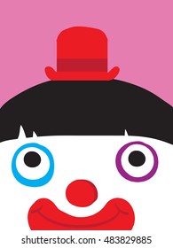 Clown face,cartoon character