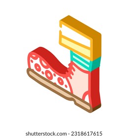 clown feet carnival vintage show isometric icon vector. clown feet carnival vintage show sign. isolated symbol illustration