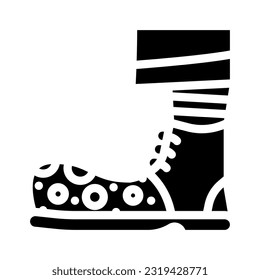 clown feet carnival vintage show glyph icon vector. clown feet carnival vintage show sign. isolated symbol illustration