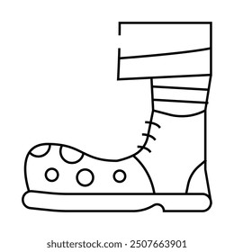 clown feet carnival vintage show line icon vector. clown feet carnival vintage show sign. isolated contour symbol black illustration