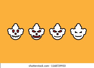 Clown Filed Outline vector illustration