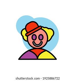 clown filled outline Icon.carnival and tool vector illustration on white background
