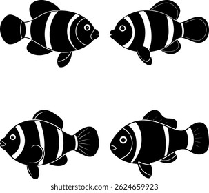 clown fish bundle vector silhouette