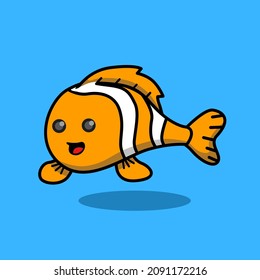 clown fish cartoon illustration design. design for children's book