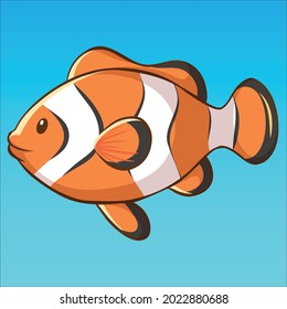 a clown fish in cartoon shape