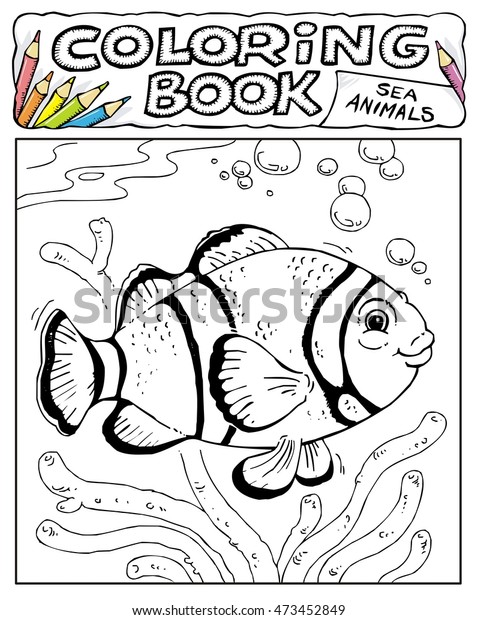 clown fish coloring book pages sea stock vector royalty