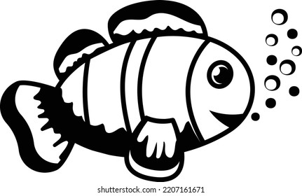Clown Fish Concept vector icon design, Aquascaping creature symbol, Aquarium pet Sign, Underwater animal stock illustration