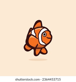 Clown Fish cute Vektor Illustration Aufkleber von Rachim