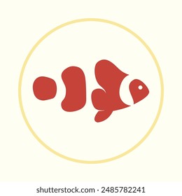 Clown fish helpful trendy icon attractive abstract vector illustration artwork colorful design