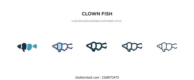 clown fish icon in different style vector illustration. two colored and black clown fish vector icons designed in filled, outline, line and stroke style can be used for web, mobile, ui