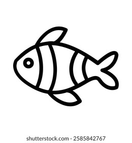 Clown Fish icon illustration in line style. Perfect for website mobile app presentation. Suitable for any user interface and user experience