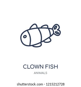 Clown fish icon. Clown fish linear symbol design from Animals collection. Simple outline element vector illustration on white background.