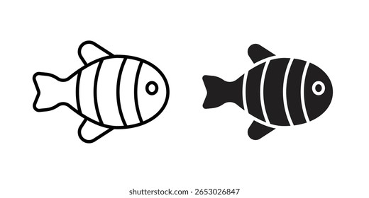 Ícone de peixe palhaço Design de logotipo Modelo de vetor Ilustração