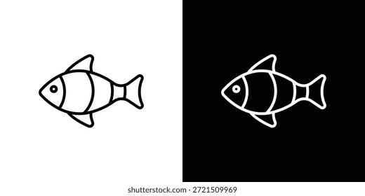 Elemento de logotipo de icono de pez payaso. Ilustración vectorial. EPS10