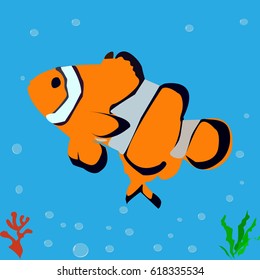 Clown fish, icon, logo, symbol.
