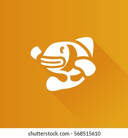 Clown fish icon in Metro user interface color style. Animal adorable coral reef