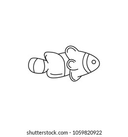 Clown fish icon. Outline clown fish vector icon for web design isolated on white background