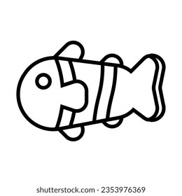 clown fish icon, sign, symbol in line style