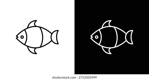 Clownfisch-Symbol im einfachen linearen Stil.