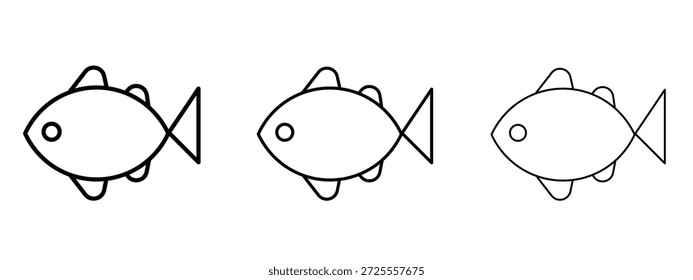 Clownfisch-Symbol, dünnes Liniensymbol auf weißem Hintergrund, bearbeitbare Strich-Vektorgrafik